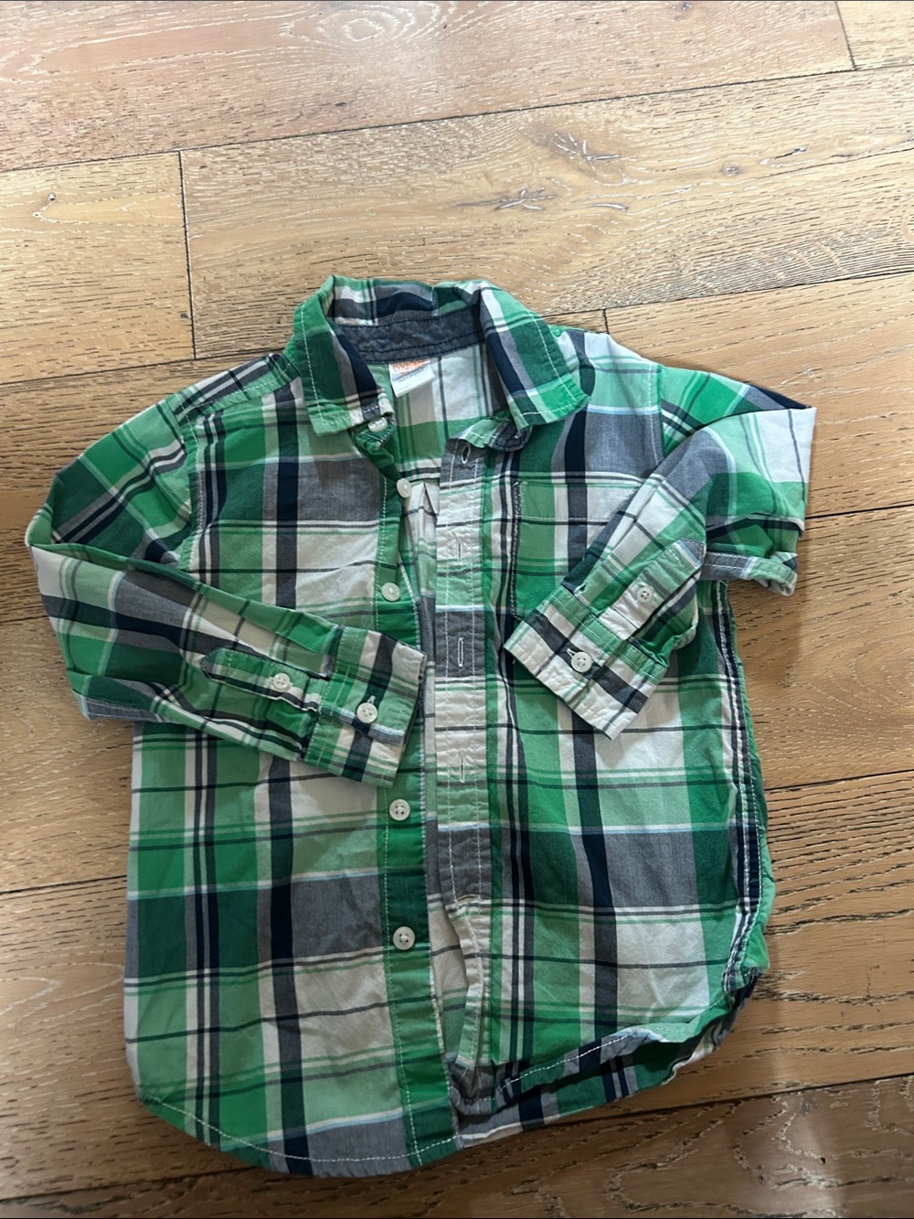 Gymboree Green Plaid Button-Down Shirt